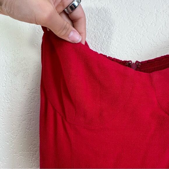 Reformation Isabel Midi Dress Size 2 in Cherry Red - Picture 4 of 11